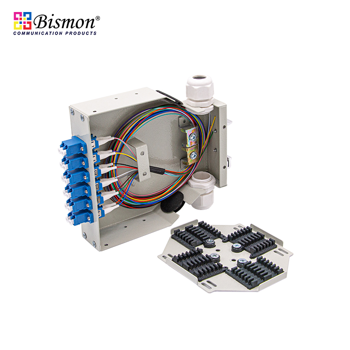 DIN-Rail 12 Core LC Duplex Wall Box fiber optic+LC Adapter Single-mode